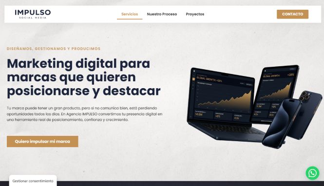 Captura de pantalla del sitio web Grupo Elivo