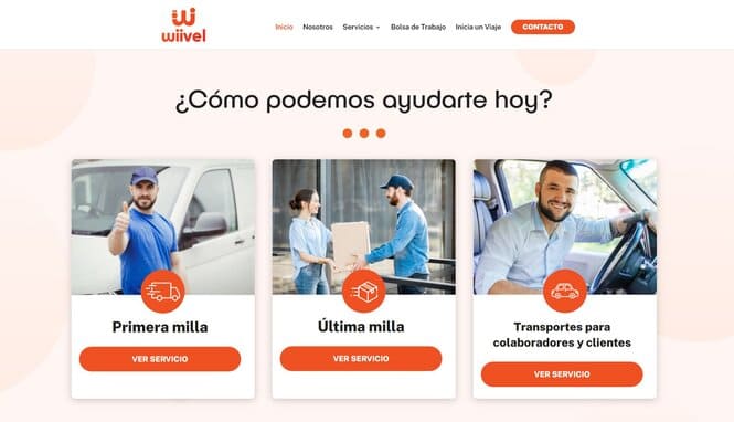 Captura de pantalla del sitio web Wiivel